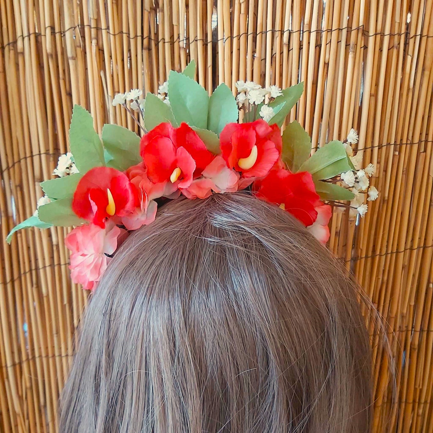Luxury Handmade Orange Flower Headband/Headpiece