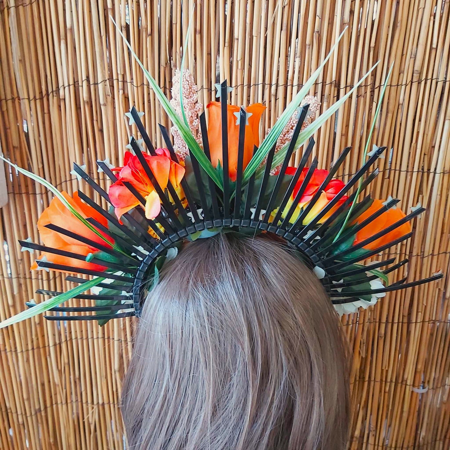 Luxury Handmade Orange Flower Headband/Headpiece
