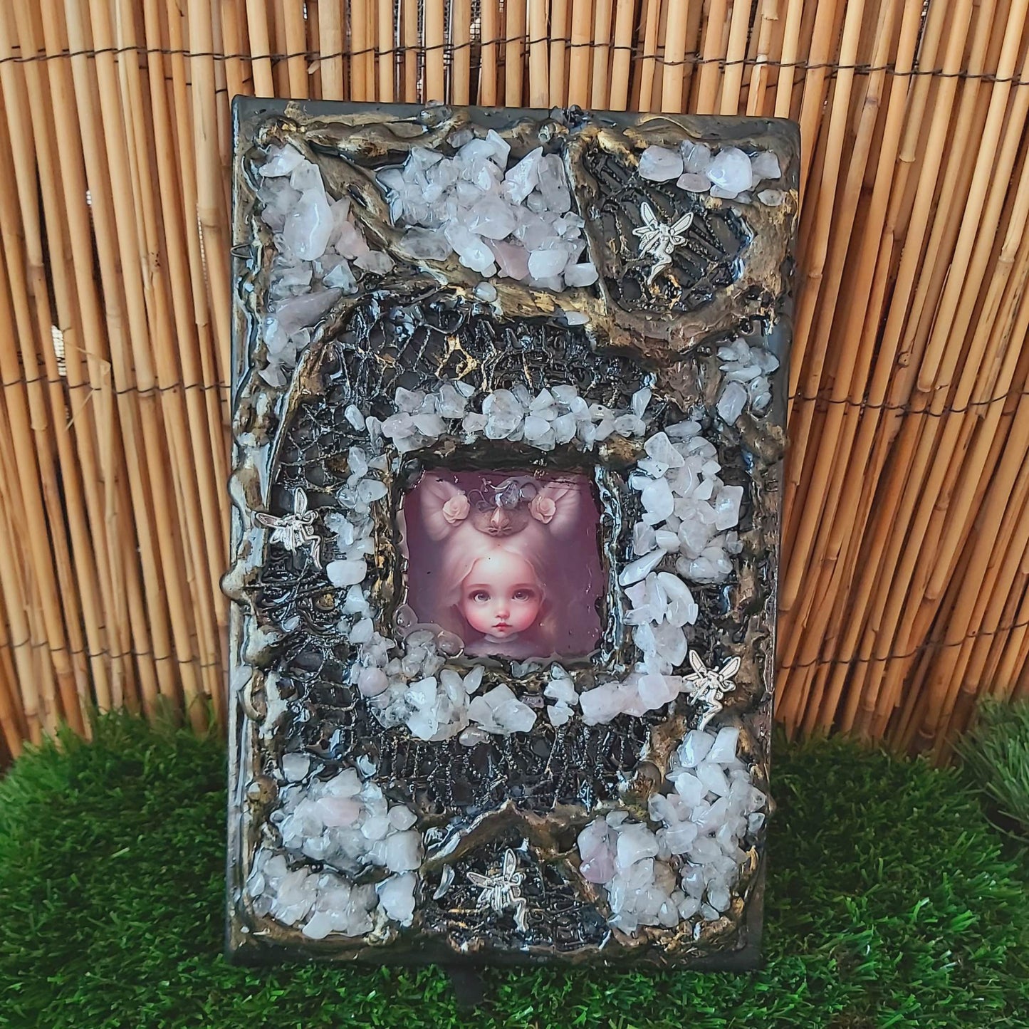 Handmade Rose Quartz Crystal Journal Notebook