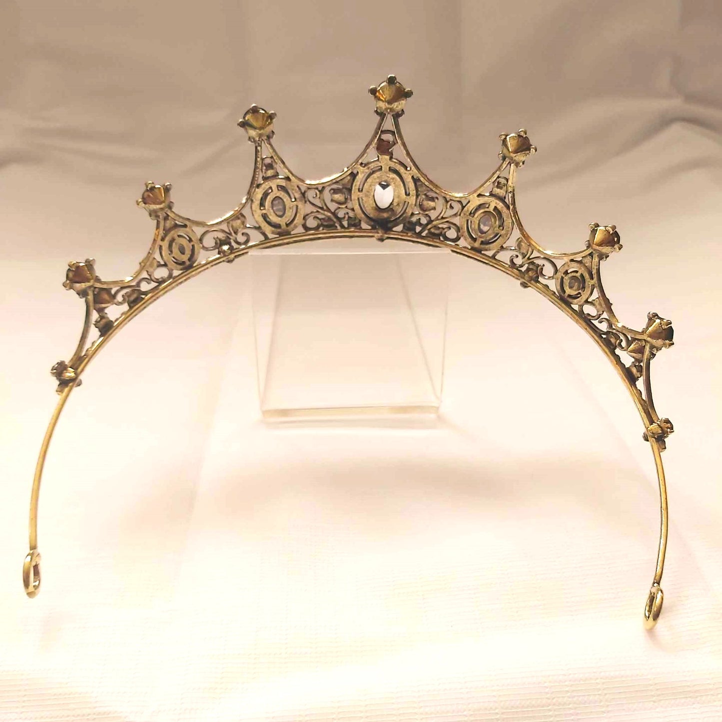 Blue Rhinestones Crown Tiara Baroque (CR22)