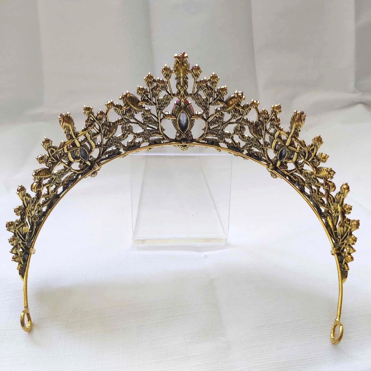 Pink Rhinestones Crown Tiara Baroque (CR51)