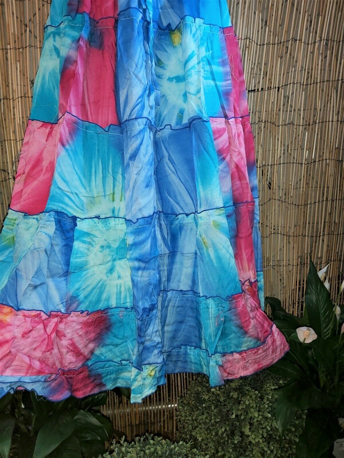 Tie Dye Gypsy Bohemian Maxi Skirt One Size 16 to 18