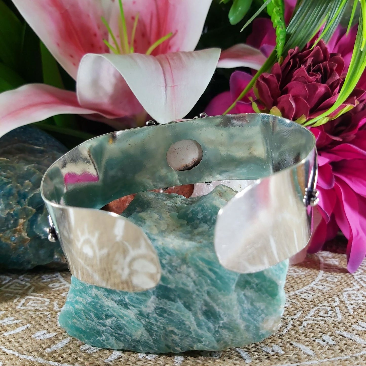 Scolecite Inner Peace Bangle Bracelet (B131)