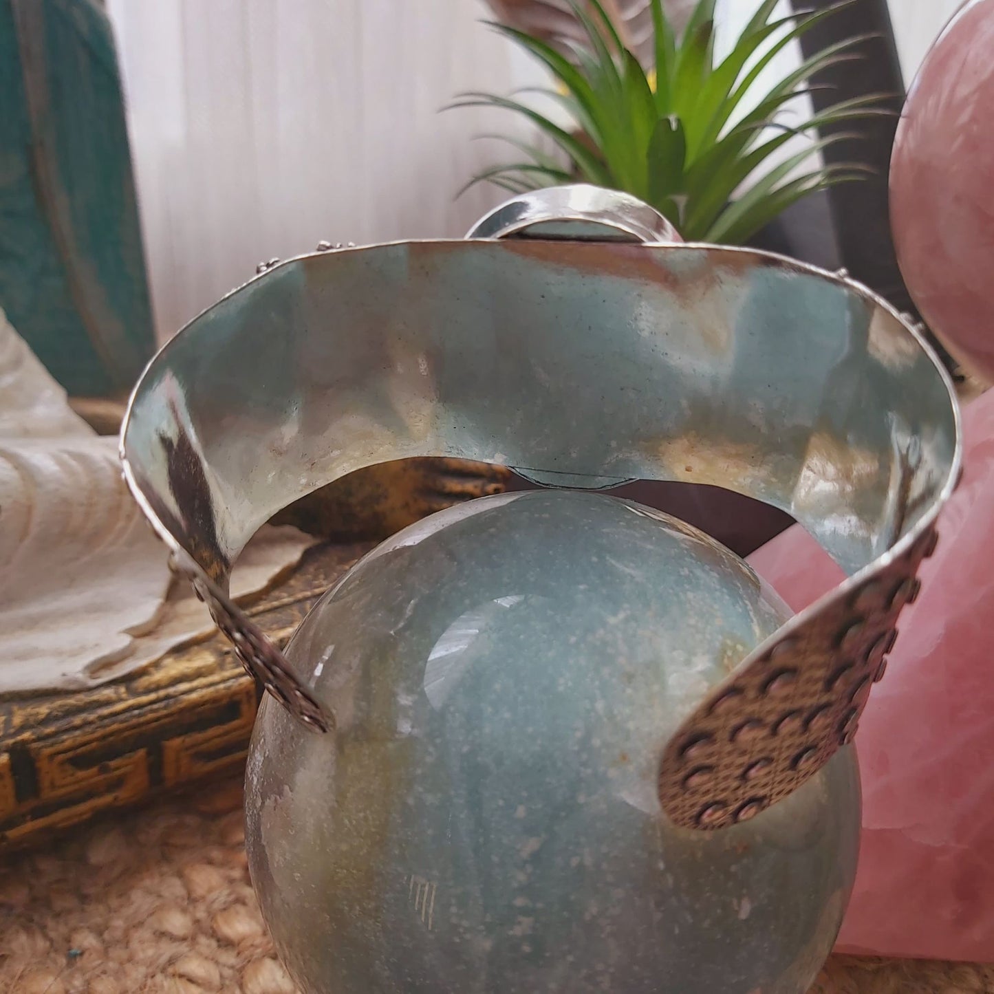 Black Lace Onyx Self-Confidence Bangle Bracelet (B164)