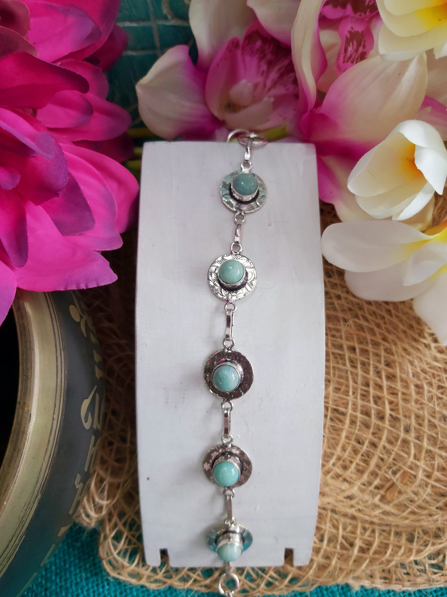 Amazonite Crystal Bracelet 20 cm (BRC30)