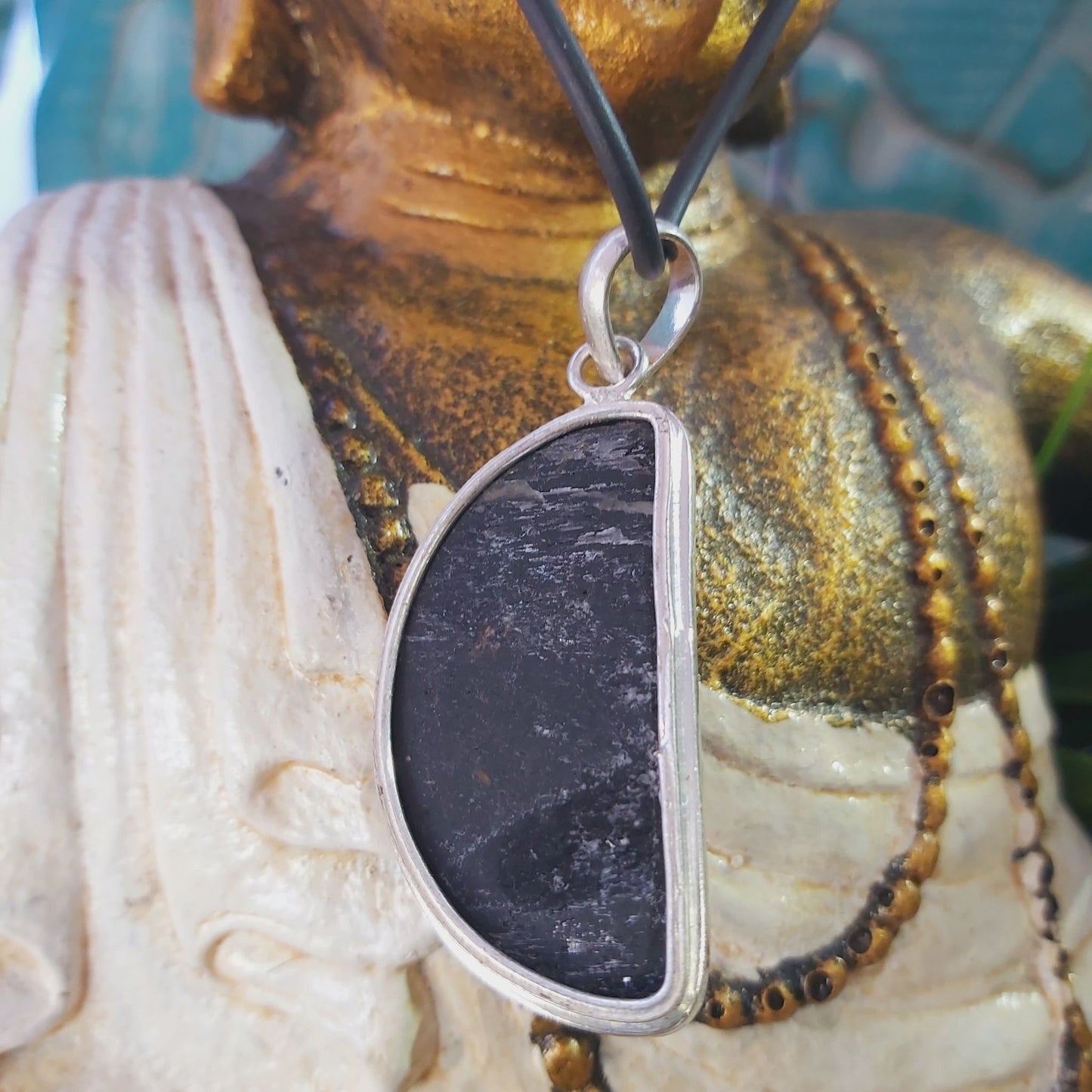 Black Tourmaline Psychic Protection Pendant (E1453)