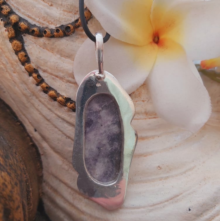 Lepidolite Gemstone Meditation Pendant (E1998)