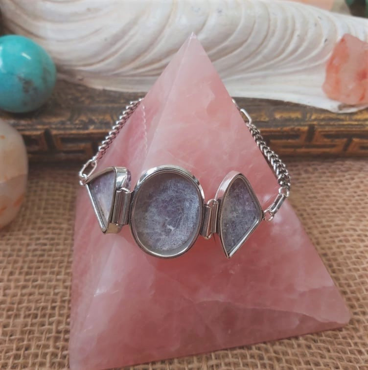 Lepidolite Happiness Crystal Bracelet 22.5 cm (E2246)