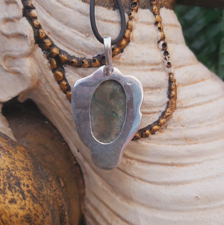 Chrysocolla Heart Chakra Gemstone Pendant (E2262)