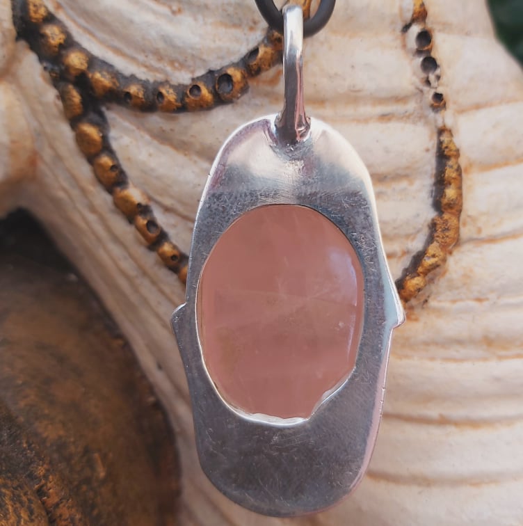 Rose Quartz True Love Gemstone Pendant (E2277)