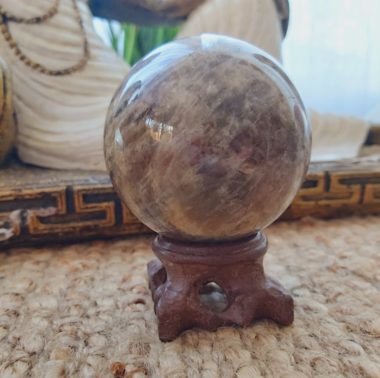 Black Moonstone Spiritual Wisdom Gemstone 385 gms (GEM225)