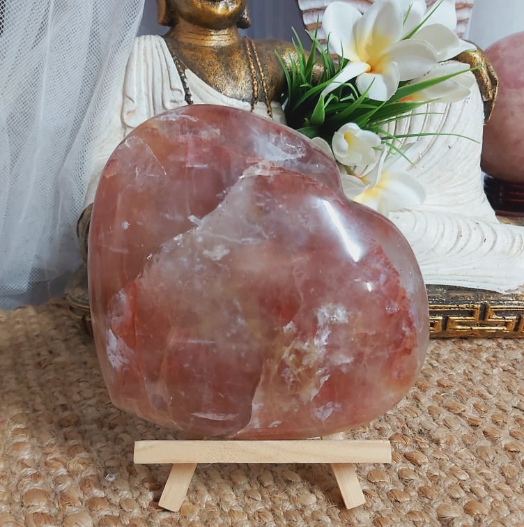 Huge Fire Quartz Heart Crystal 1288 gms (GEM235)