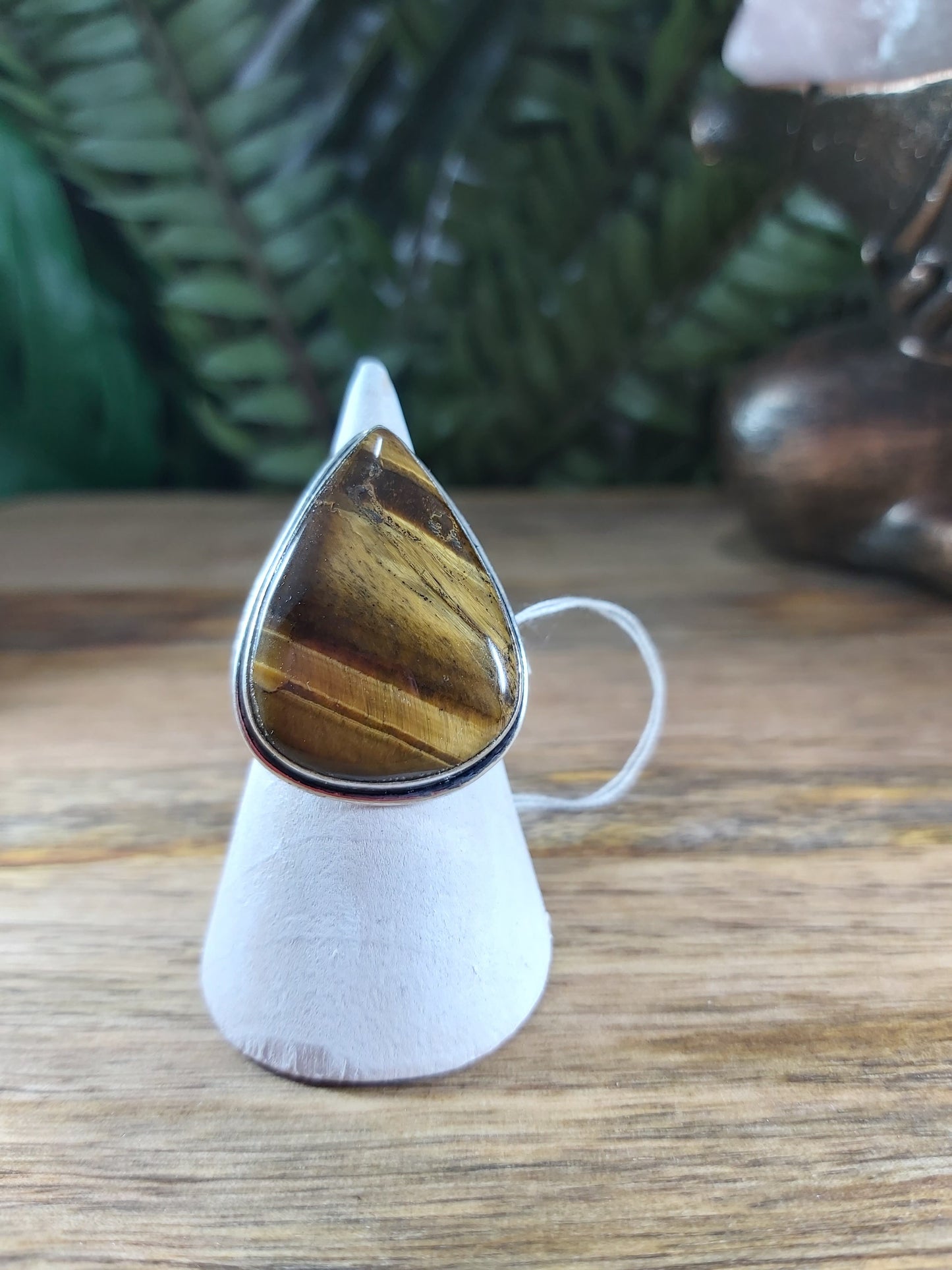 Tiger Eye Spiritual Grounding Ring Size US 8 (RG15)