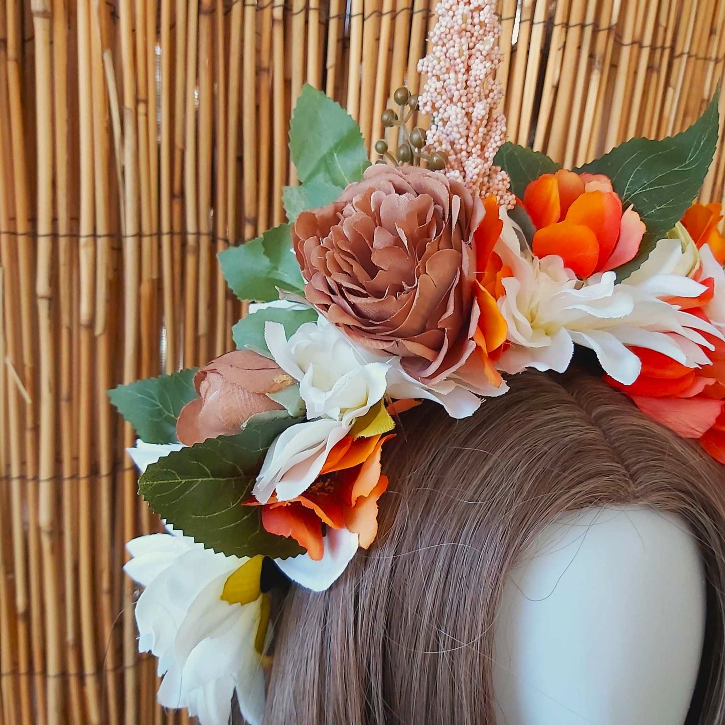 Luxury Handmade Orange Flower Headband/Headpiece