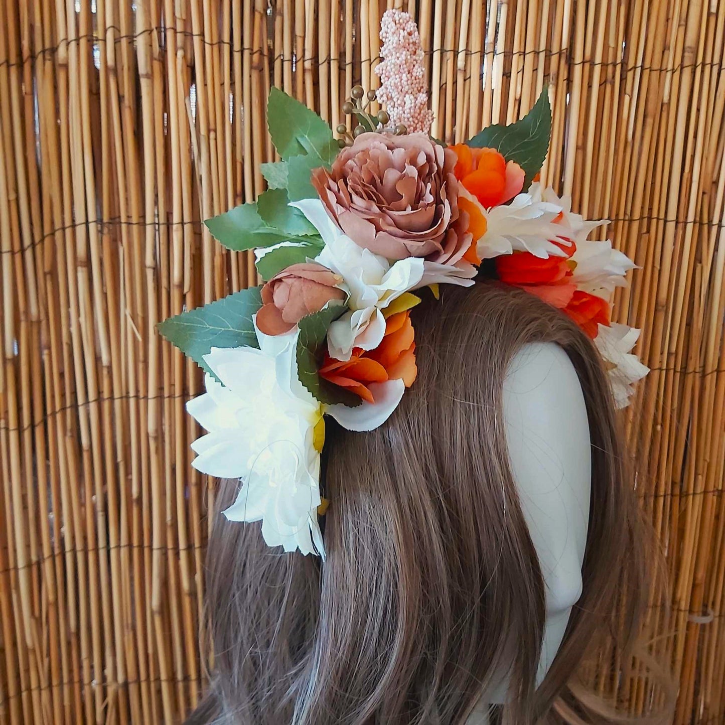 Luxury Handmade Orange Flower Headband/Headpiece