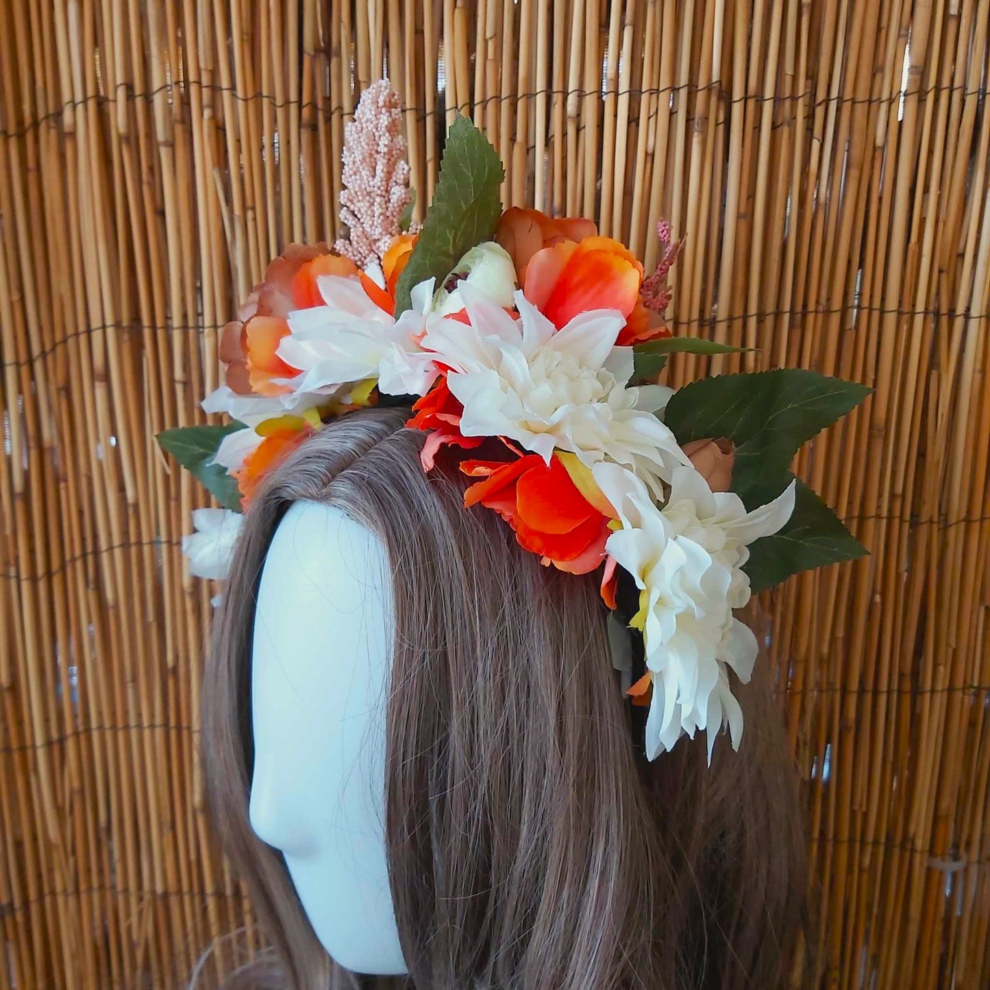 Luxury Handmade Orange Flower Headband/Headpiece