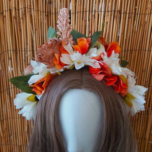 Luxury Handmade Orange Flower Headband/Headpiece