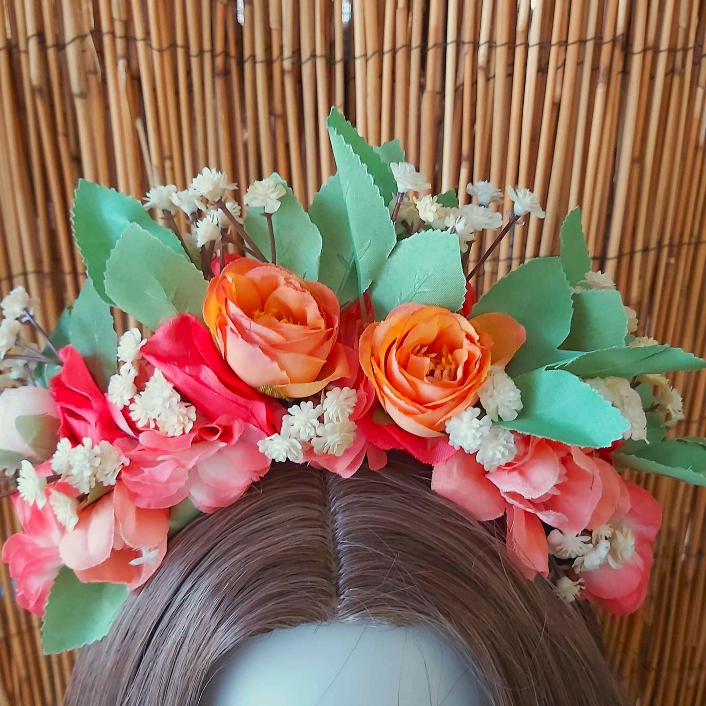 Luxury Handmade Orange Flower Headband/Headpiece