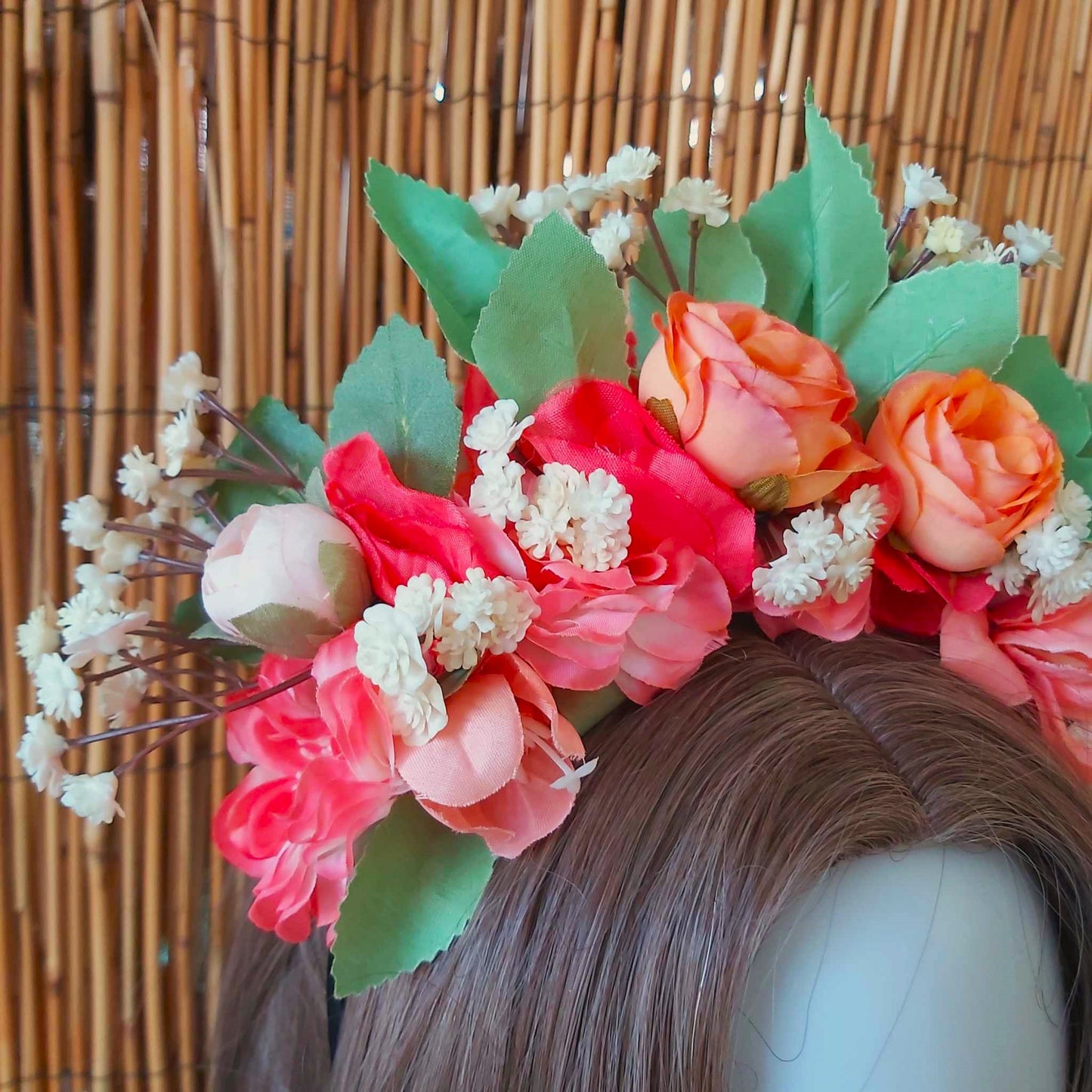 Luxury Handmade Orange Flower Headband/Headpiece