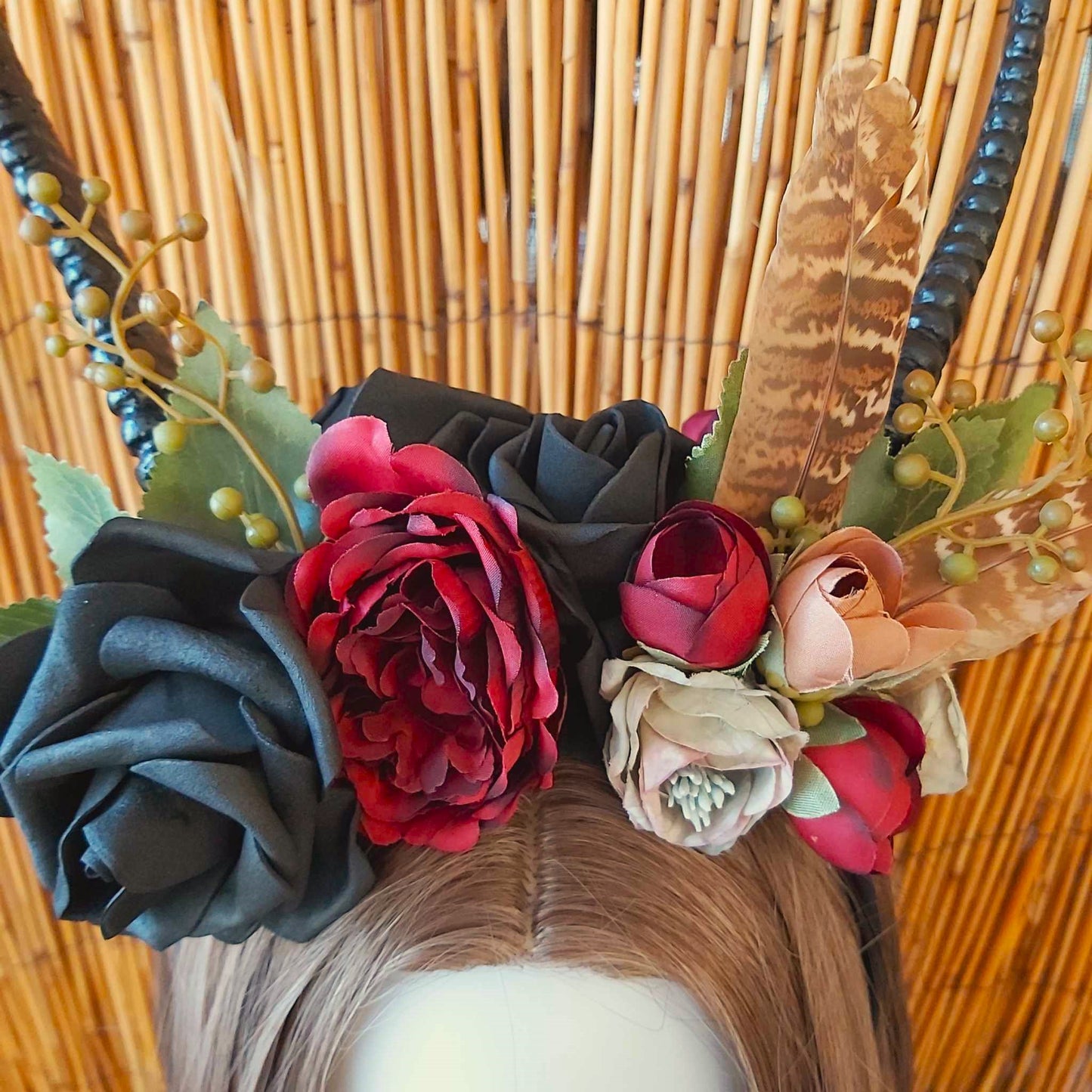 Luxury Handmade Black Flower Headband/Headpiece