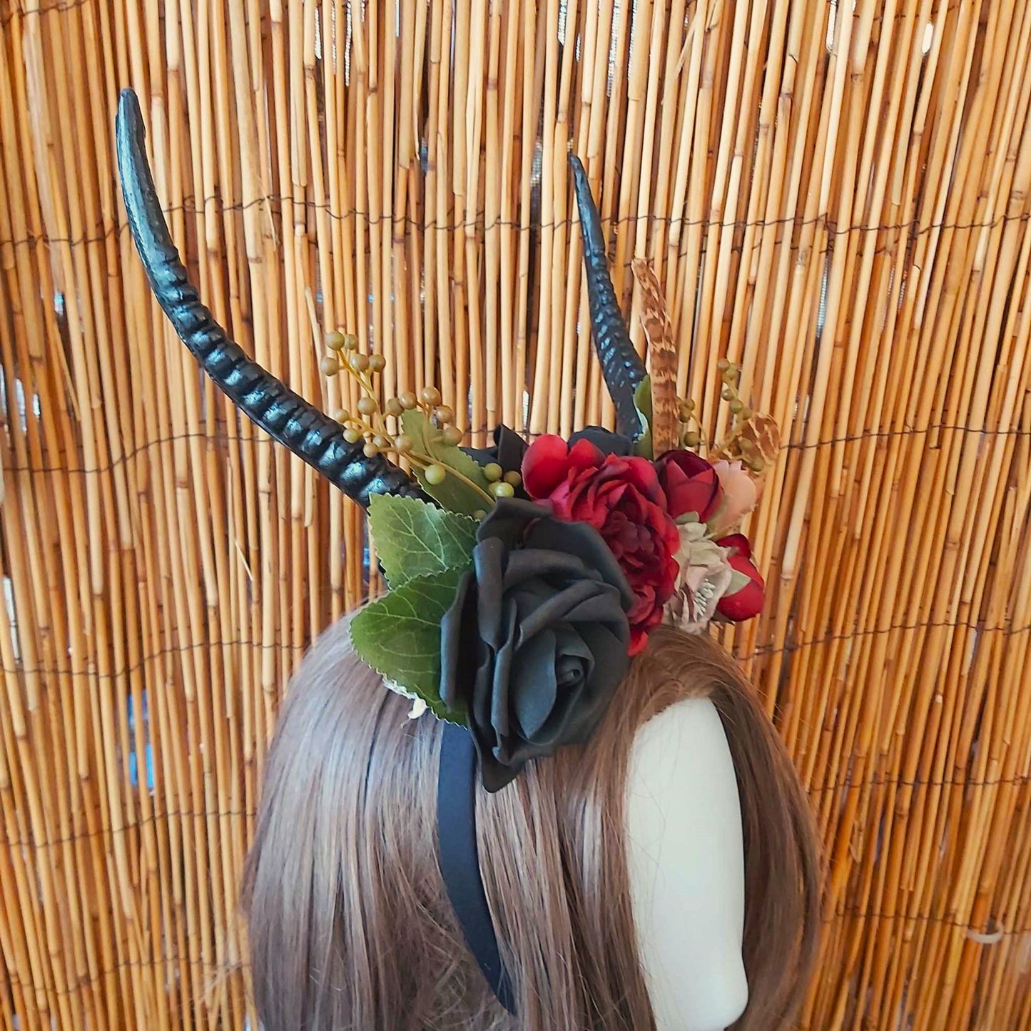 Luxury Handmade Black Flower Headband/Headpiece