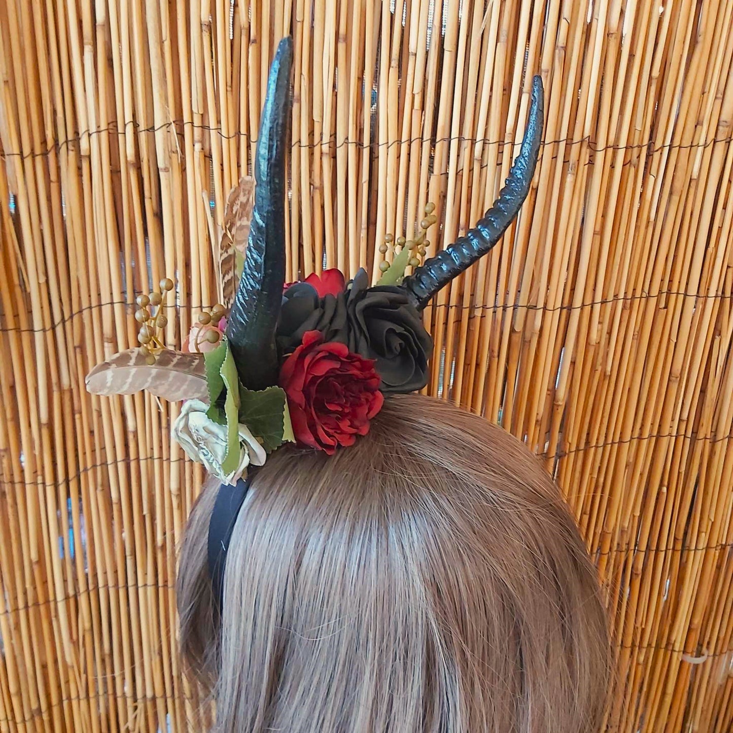 Luxury Handmade Black Flower Headband/Headpiece