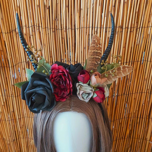 Luxury Handmade Black Flower Headband/Headpiece