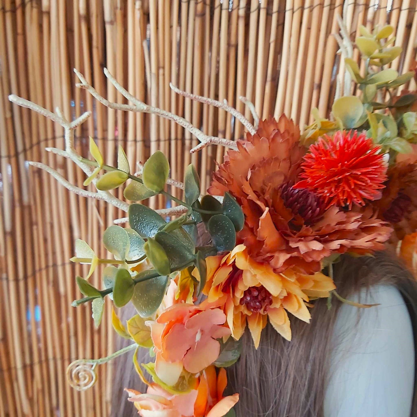 Luxury Handmade Orange Flower Headband/Headpiece
