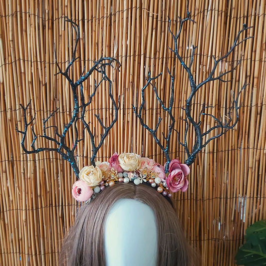 Luxury Handmade Black Flower Headband/Headpiece