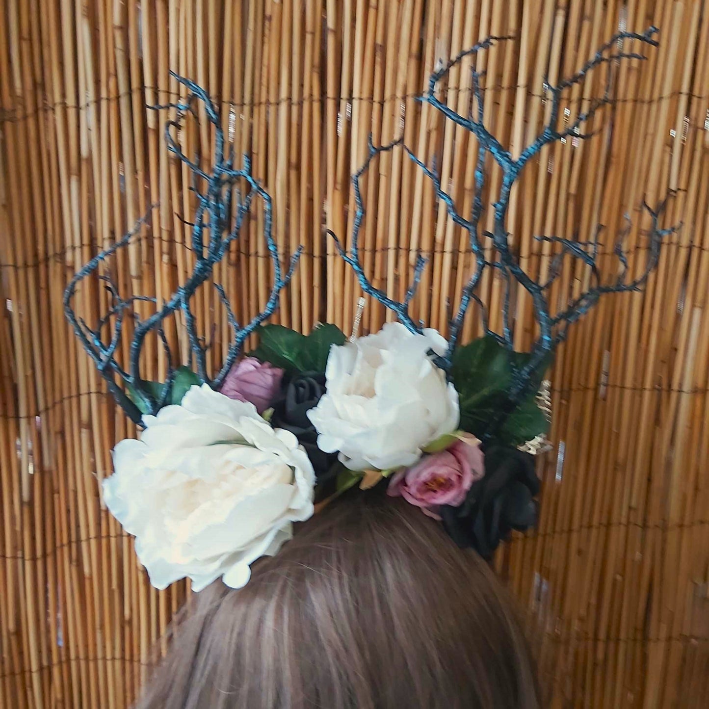 Luxury Handmade Black Flower Headband/Headpiece