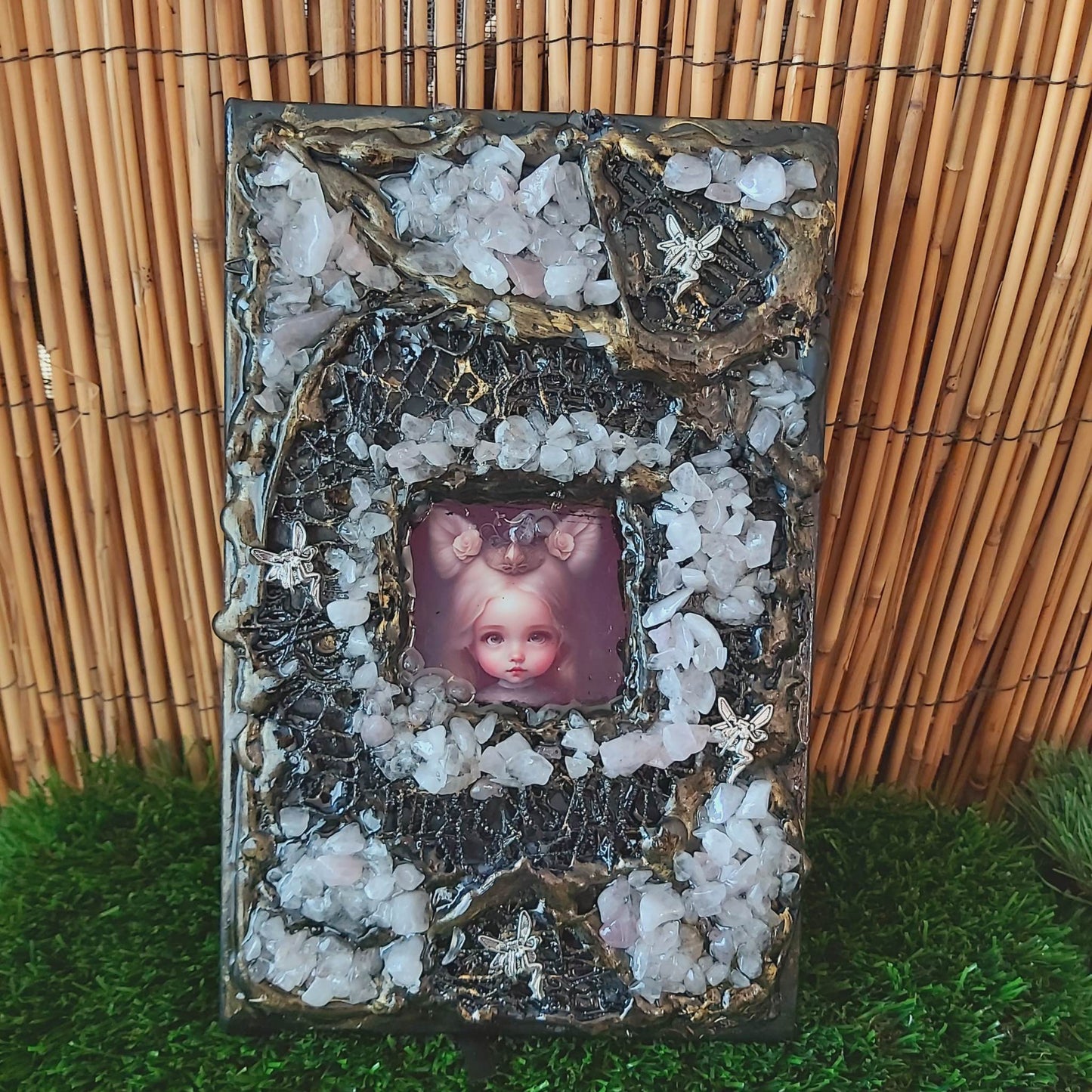 Handmade Rose Quartz Crystal Journal Notebook