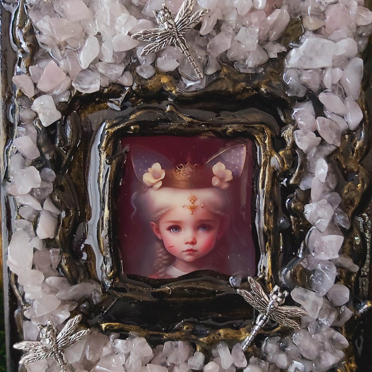 Handmade Rose Quartz Crystal Journal Notebook