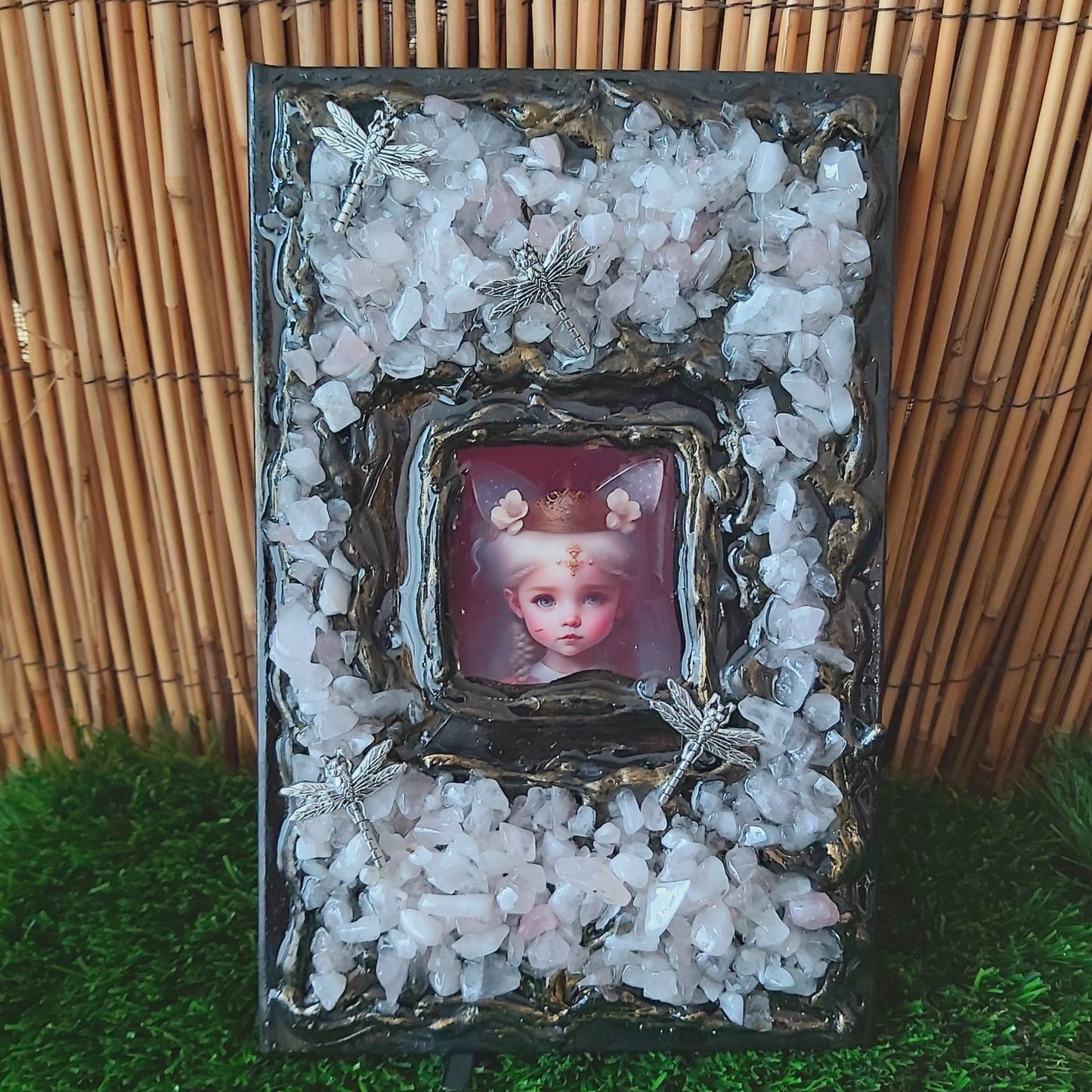 Handmade Rose Quartz Crystal Journal Notebook