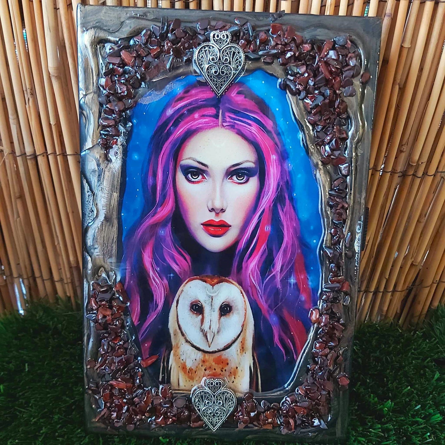 Handmade Crystal Journal Diary Notebook with Red Tiger Eye