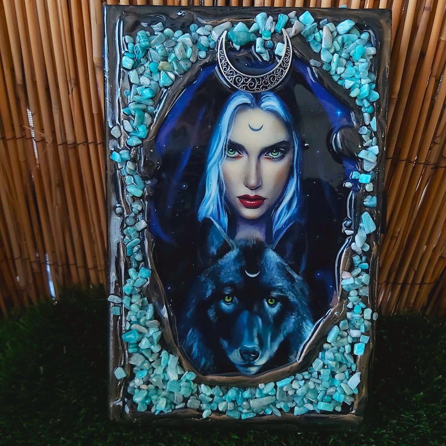 Handmade Crystal Journal Diary Notebook with Amazonite