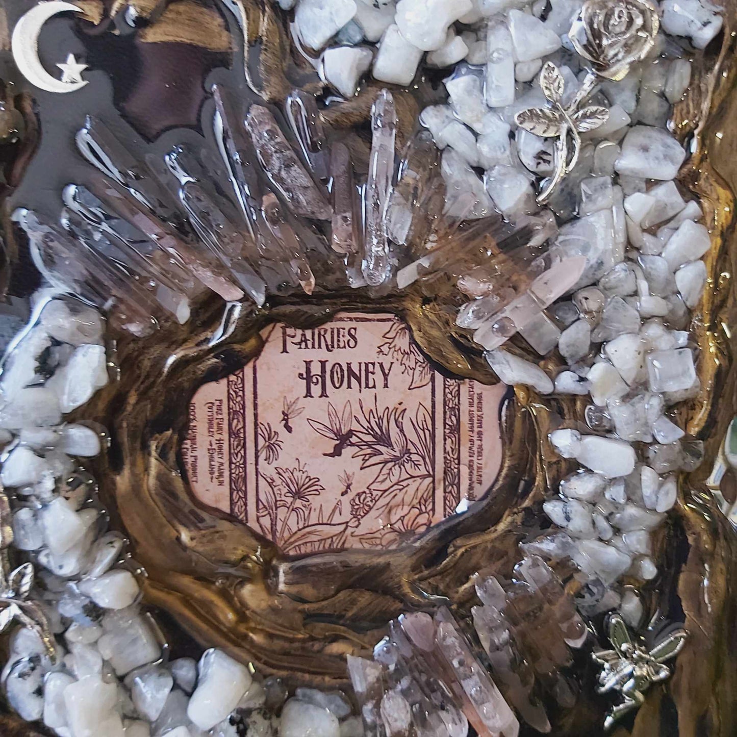 Handmade Crystal Journal Diary Notebook with Moonstone