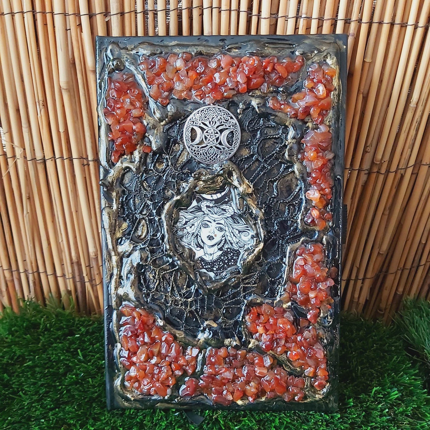 Handmade Carnelian Crystal Journal Notebook