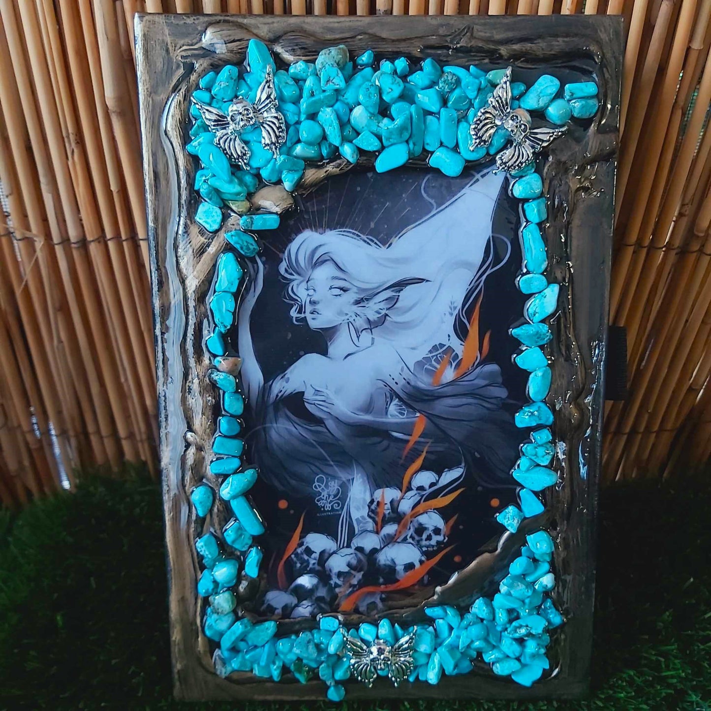 Handmade Crystal Journal Diary Notebook with Howlite