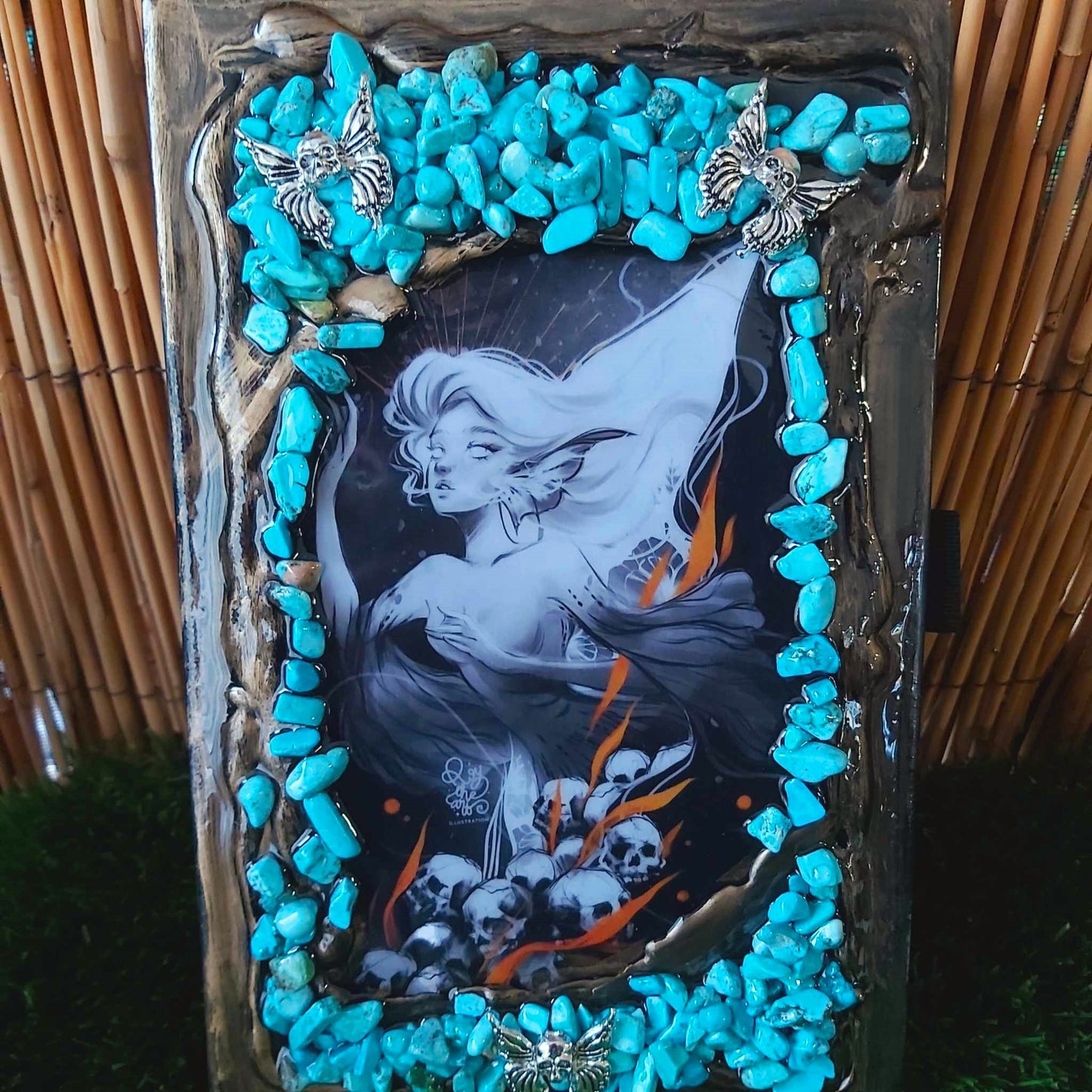 Handmade Crystal Journal Diary Notebook with Howlite