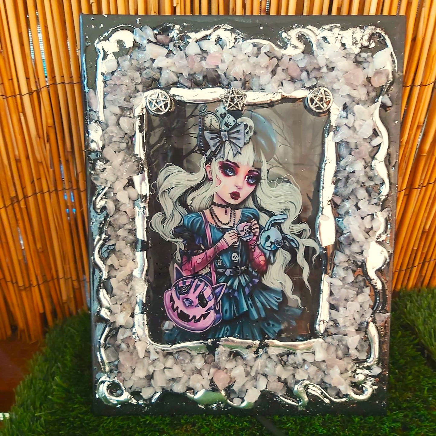 A4 Handmade Crystal Journal Diary Notebook with Rose Quartz