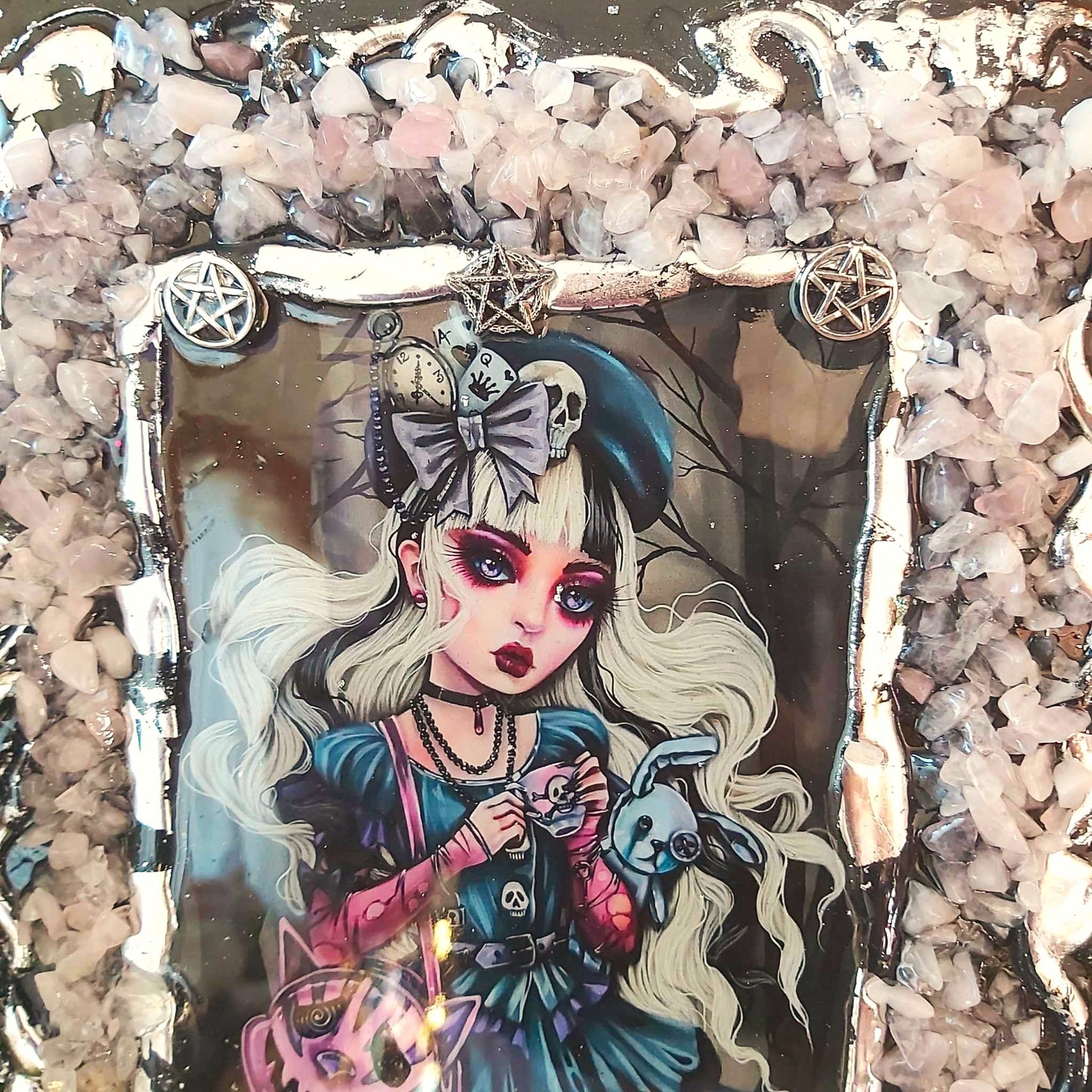 A4 Handmade Crystal Journal Diary Notebook with Rose Quartz