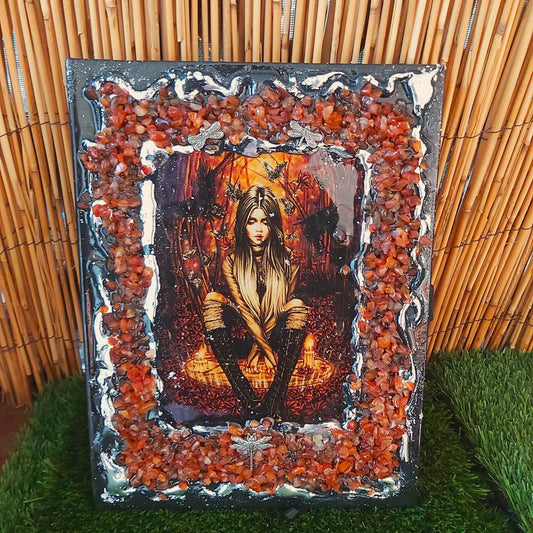 A4 Handmade Crystal Journal Diary Notebook with Carnelian