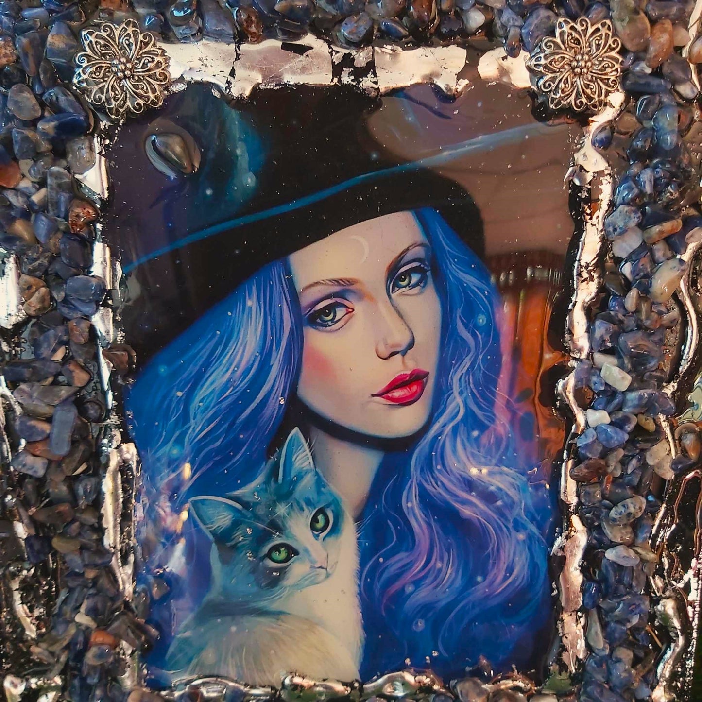 A4 Handmade Crystal Journal Diary Notebook with Sodalite