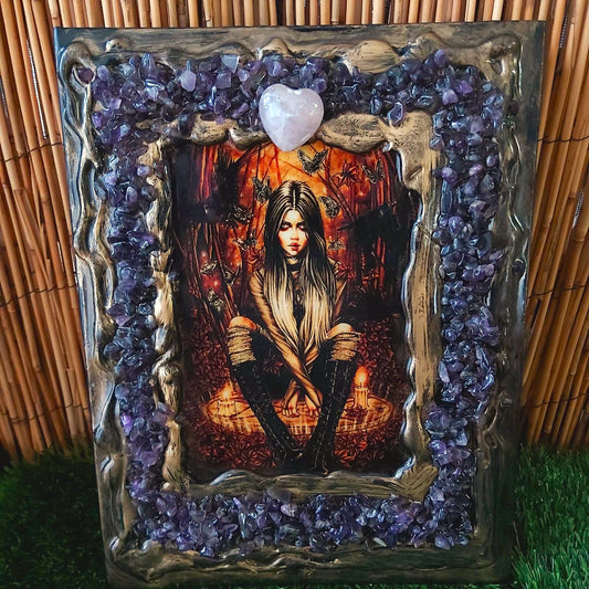 A4 Handmade Crystal Journal Diary Notebook with Amethyst