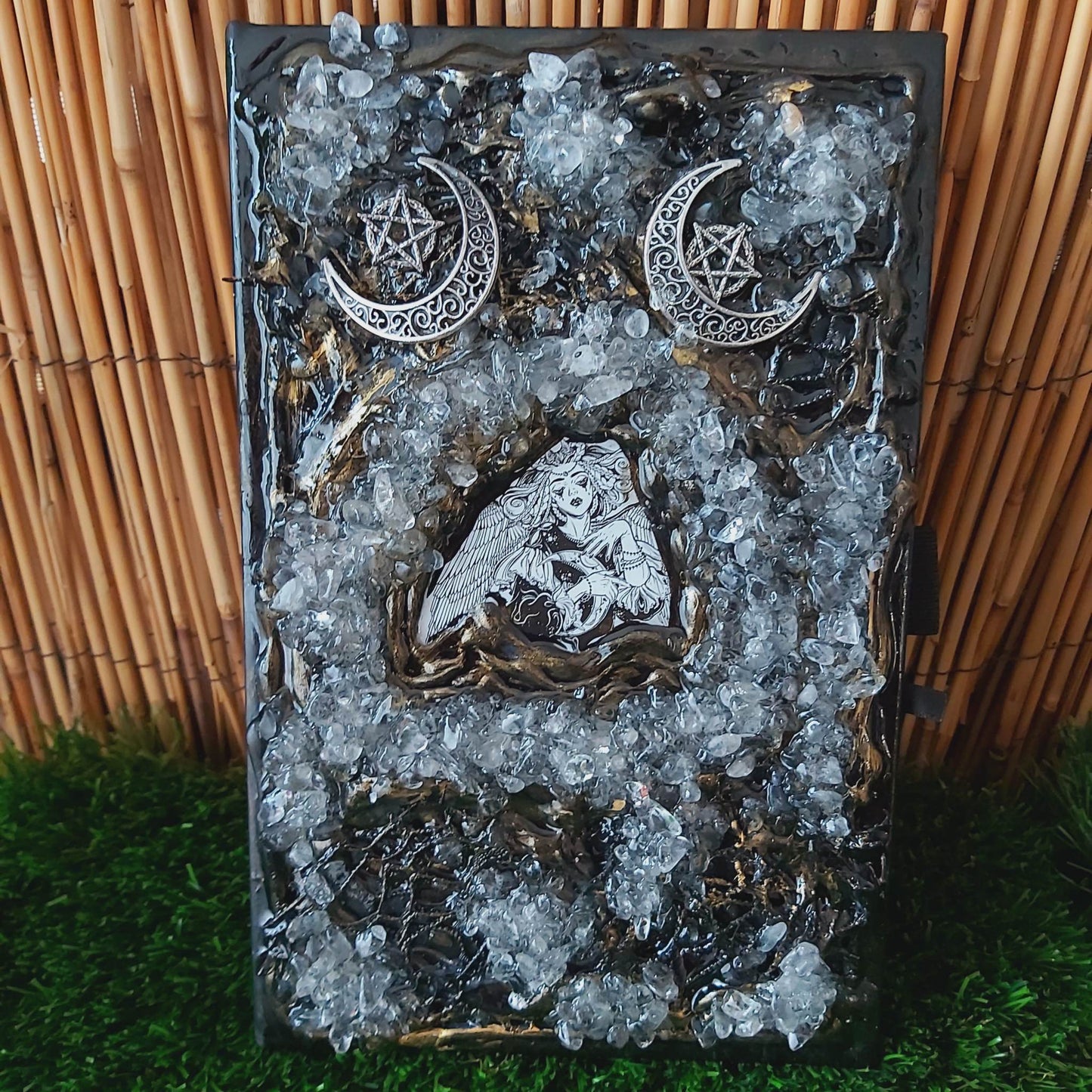 Handmade Clear Quartz Crystal Journal Notebook