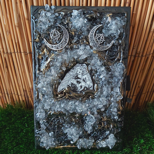 Handmade Clear Quartz Crystal Journal Notebook