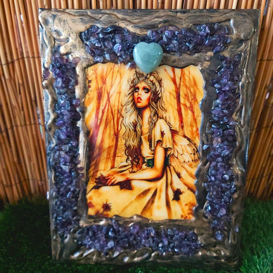 A4 Handmade Crystal Journal Diary Notebook with Amethyst