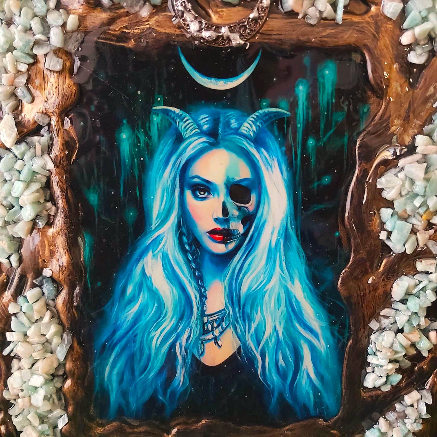 A4 Handmade Crystal Journal Diary Notebook with Amazonite