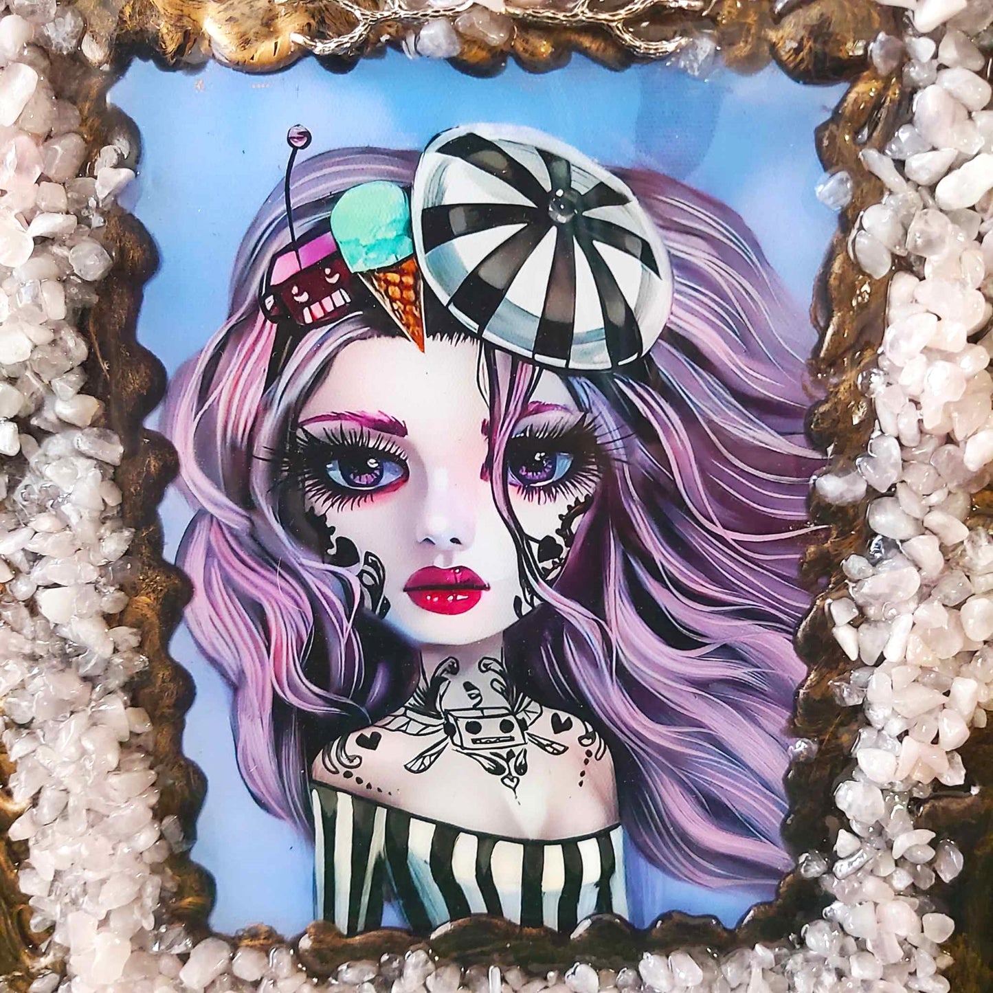 A4 Handmade Crystal Journal Diary Notebook with Rose Quartz