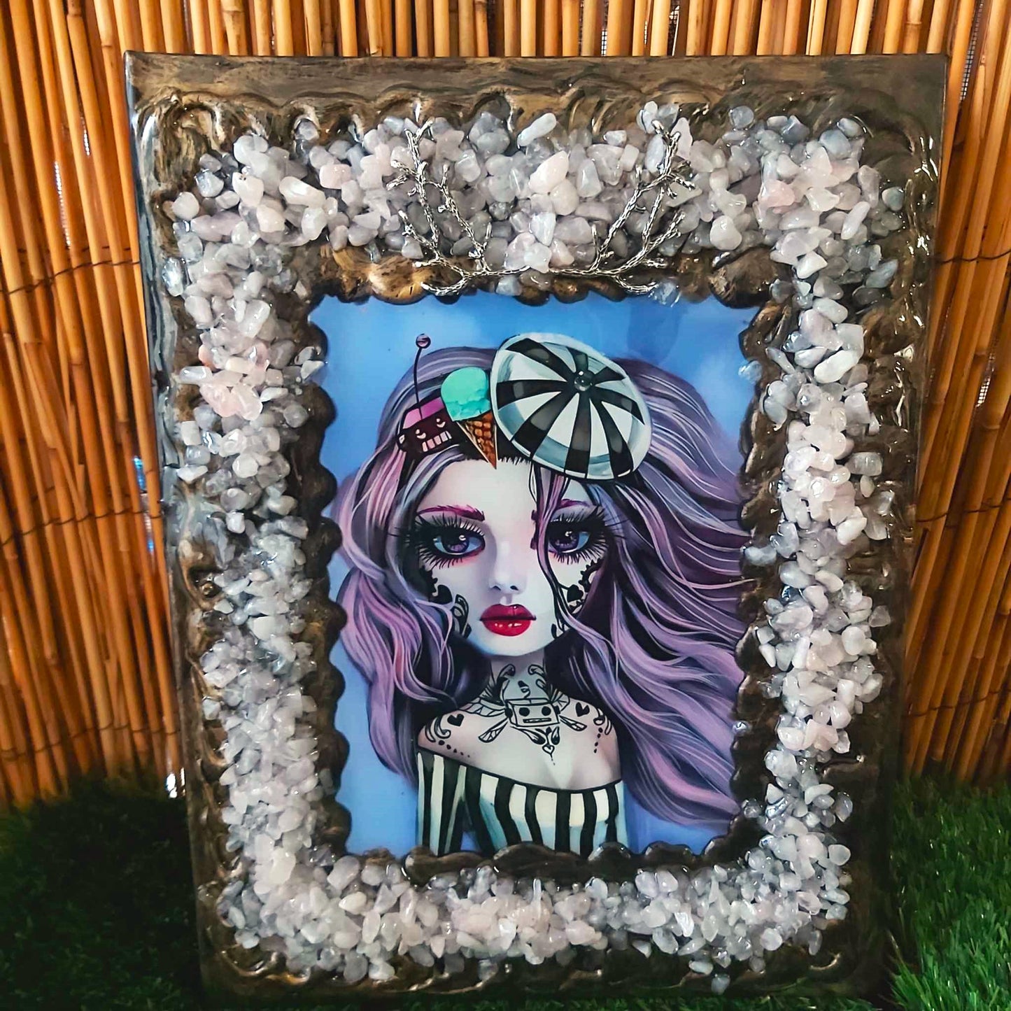 A4 Handmade Crystal Journal Diary Notebook with Rose Quartz